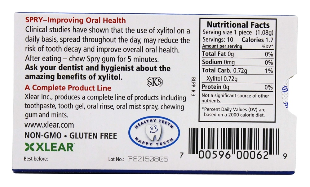 ágil Natural Xilitol Mastigar Goma Hortelã-pimenta - 10 Peça (s) Xlear - Imagem 2