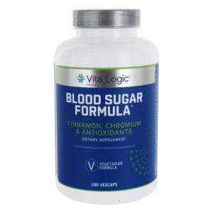 Sangue Açúcar Fórmula com Canela, Crômio & Antioxidantes - Cápsulas vegetarianas 180 Vita Logic