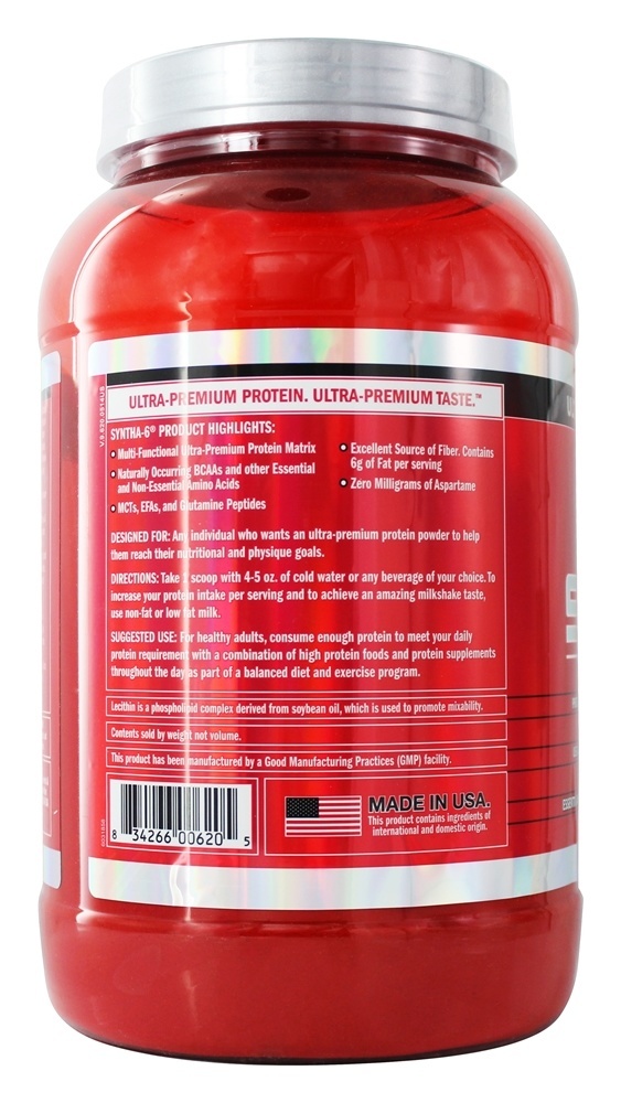 Syntha-6 Proteína em Pó de Liberação Constante Sabor Milkshake de Chocolate - 2.91 lbs. BSN - Imagem 3