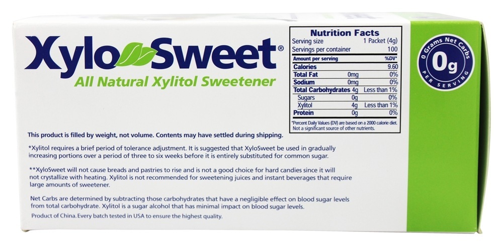 XyloSweet Adoçante Xilitol Natural de Baixo Carboidrato - 100 Pacotes (s) Xlear - Imagem 2
