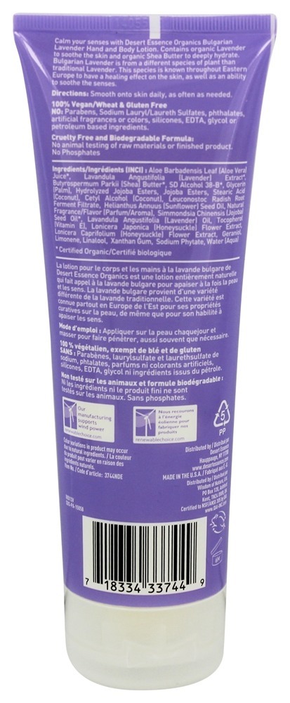 Loção para Mãos e Corpo, Lavanda Búlgara - 8 fl. oz. Desert Essence - Imagem 2