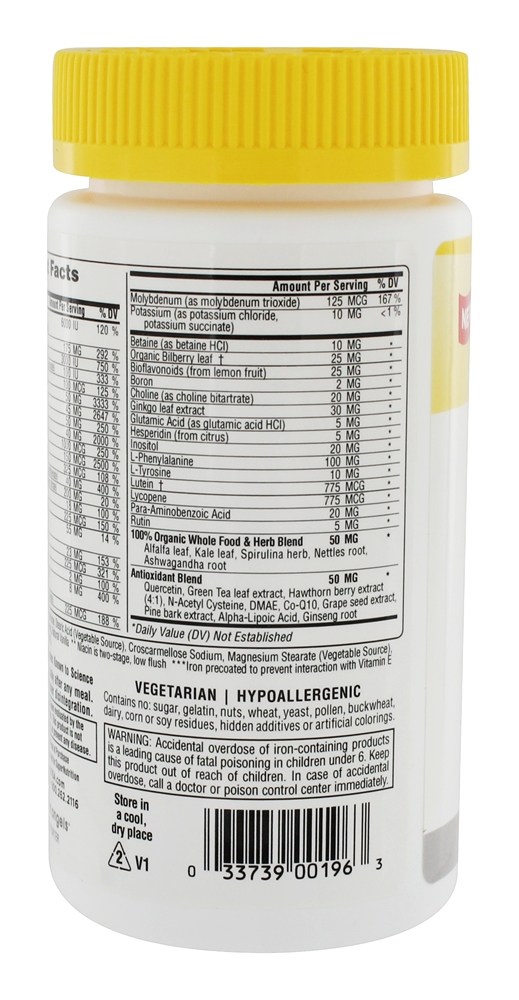 Simply One 50 + Multivitaminas de Poder Triplo Masculino - 90 Tablets Super Nutrition - Imagem 3