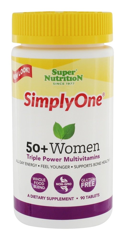 Simply One 50 + Multivitaminas Mulheres Triplo Poder - 90 Tablets Super Nutrition