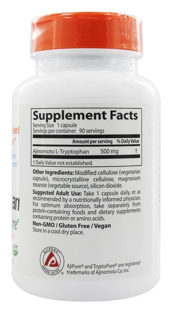 L-Triptofano com TryptoPure 500mg - Cápsulas vegetarianas 90 Doctor's Best - Imagem 2
