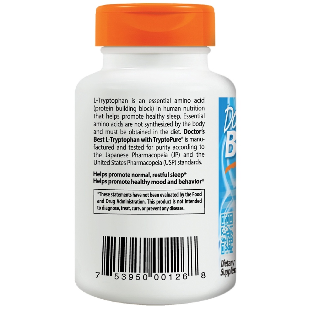 L-Triptofano com TryptoPure 500mg - Cápsulas vegetarianas 90 Doctor's Best - Imagem 3