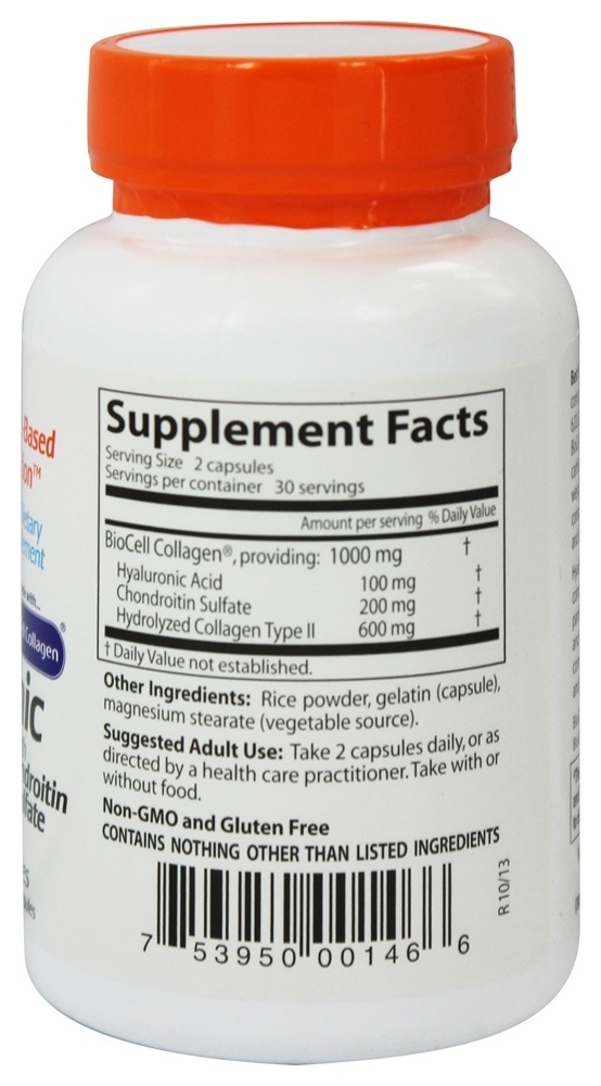 Ácido Hialurônico com Sulfato de Condroitina 100 mg . - Cápsulas 60 Doctor's Best - Imagem 2