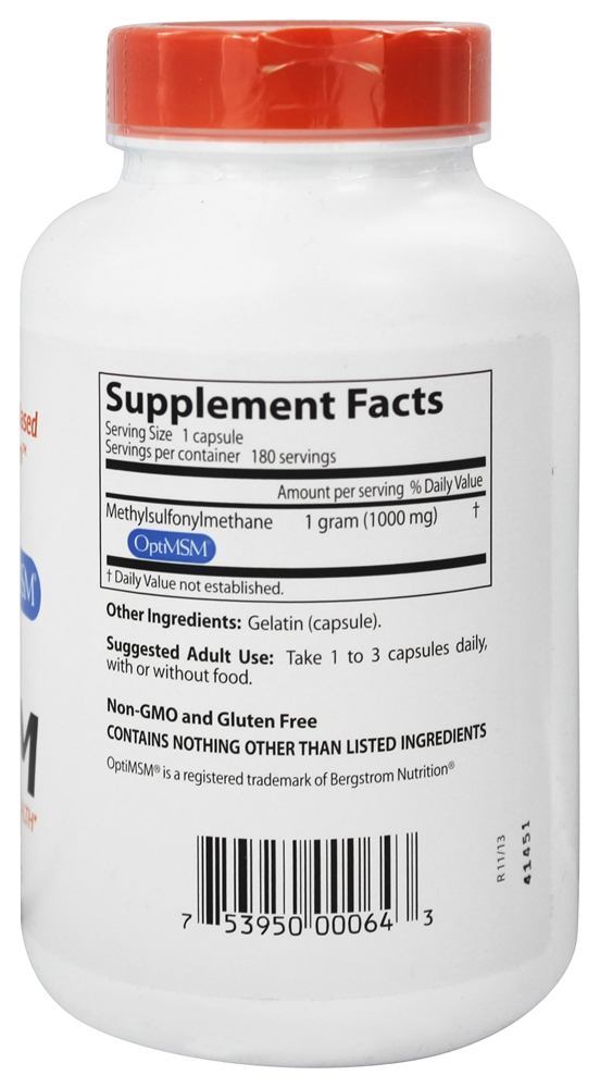 MSM 1000 mg. - Cápsulas 180 Doctor's Best - Imagem 2