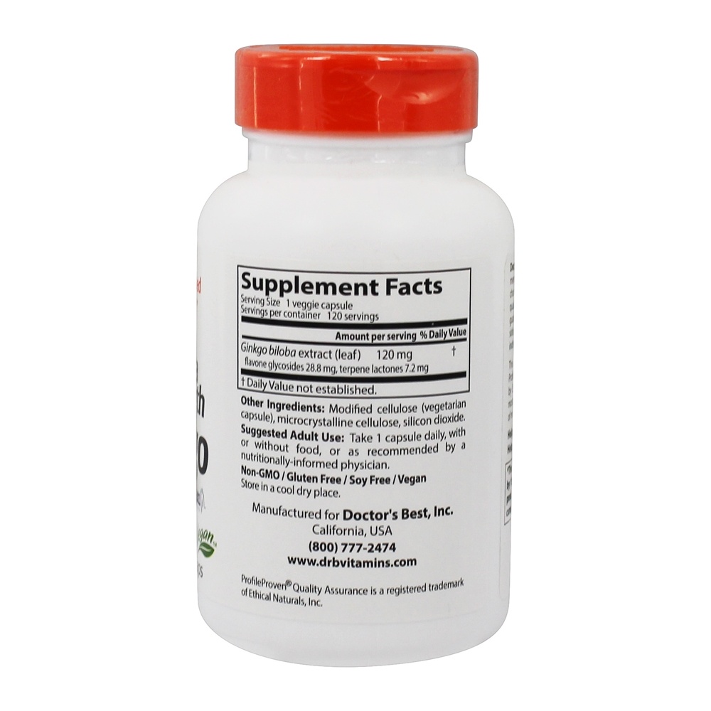 Ginkgo Força Extra 120 mg. - Cápsulas vegetarianas 120 Doctor's Best - Imagem 2