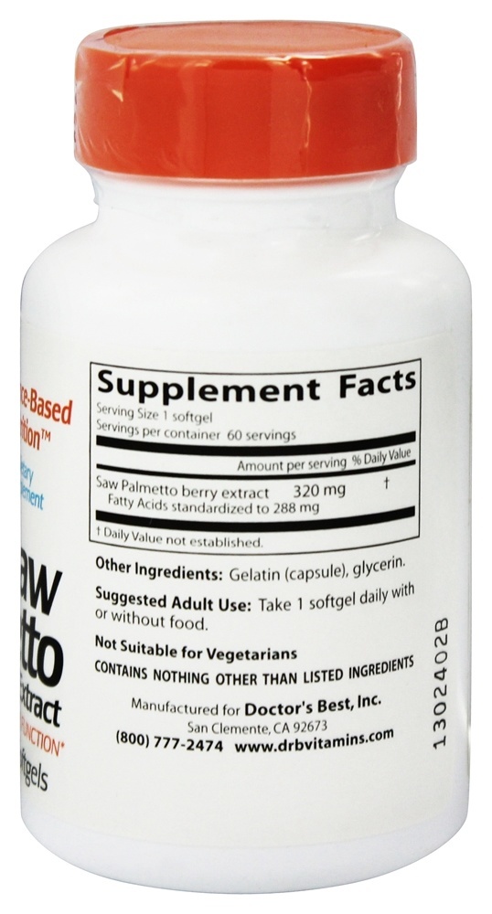 Extrato de Saw Palmetto 320 mg. - 60 Softgels Doctor's Best - Imagem 2