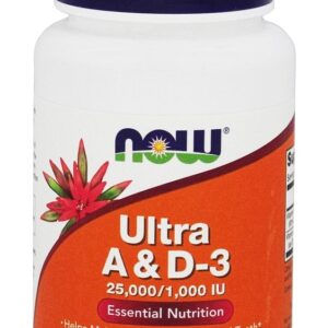 Nutrição Essencial Ultra A & D3 - 100 Softgels NOW Foods