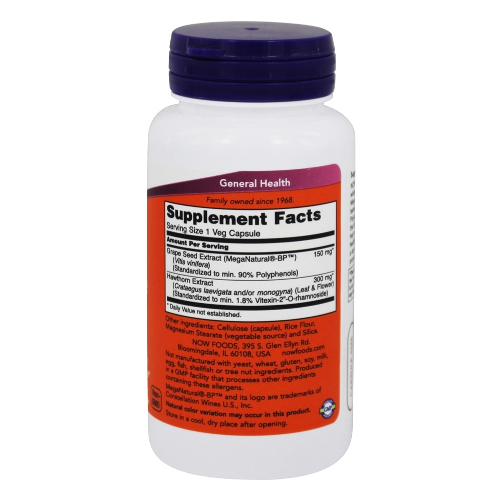 Blood Pressure Health Suporte Cardiovascular - 90 Cápsula (s) vegetal (s) NOW Foods - Imagem 2