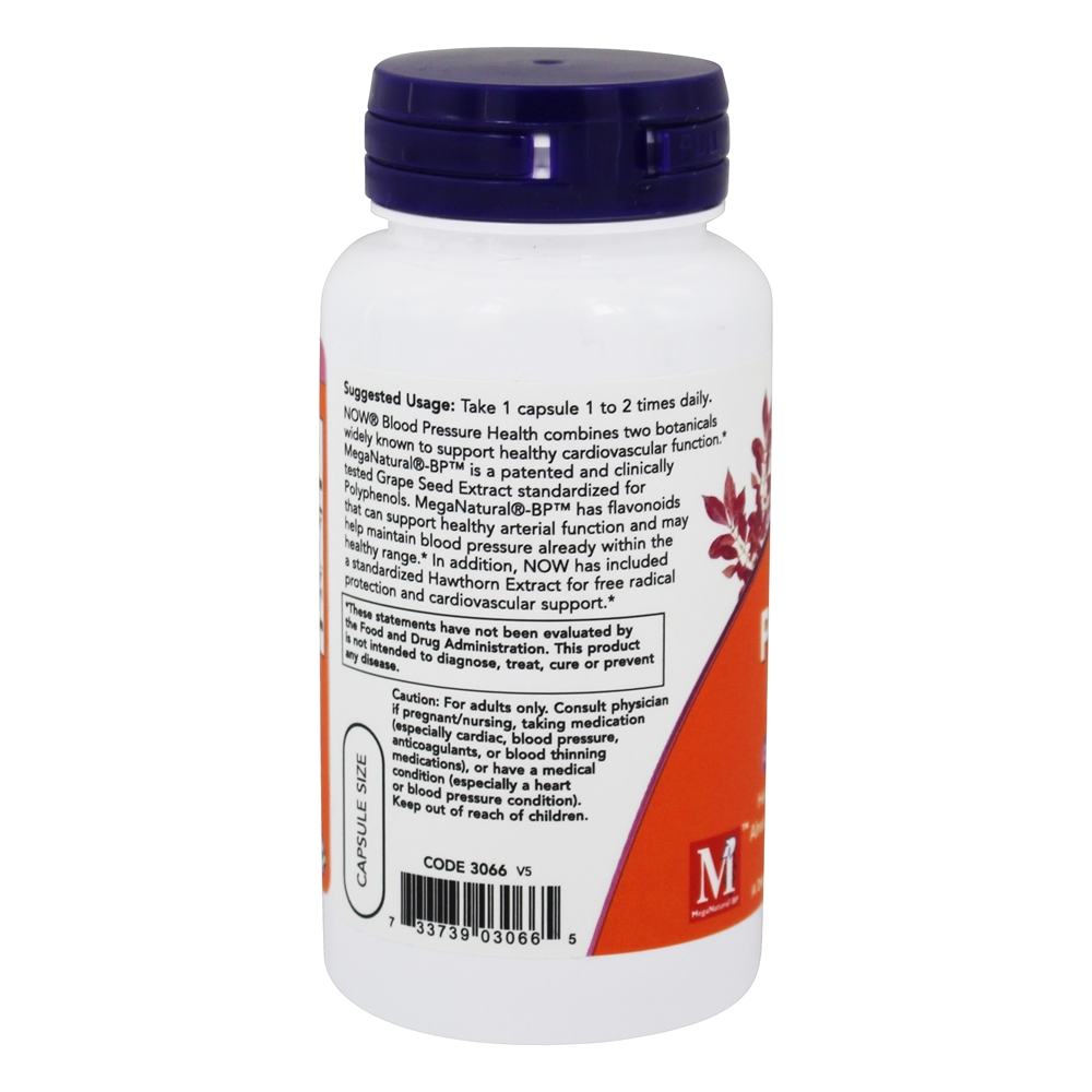 Blood Pressure Health Suporte Cardiovascular - 90 Cápsula (s) vegetal (s) NOW Foods - Imagem 3