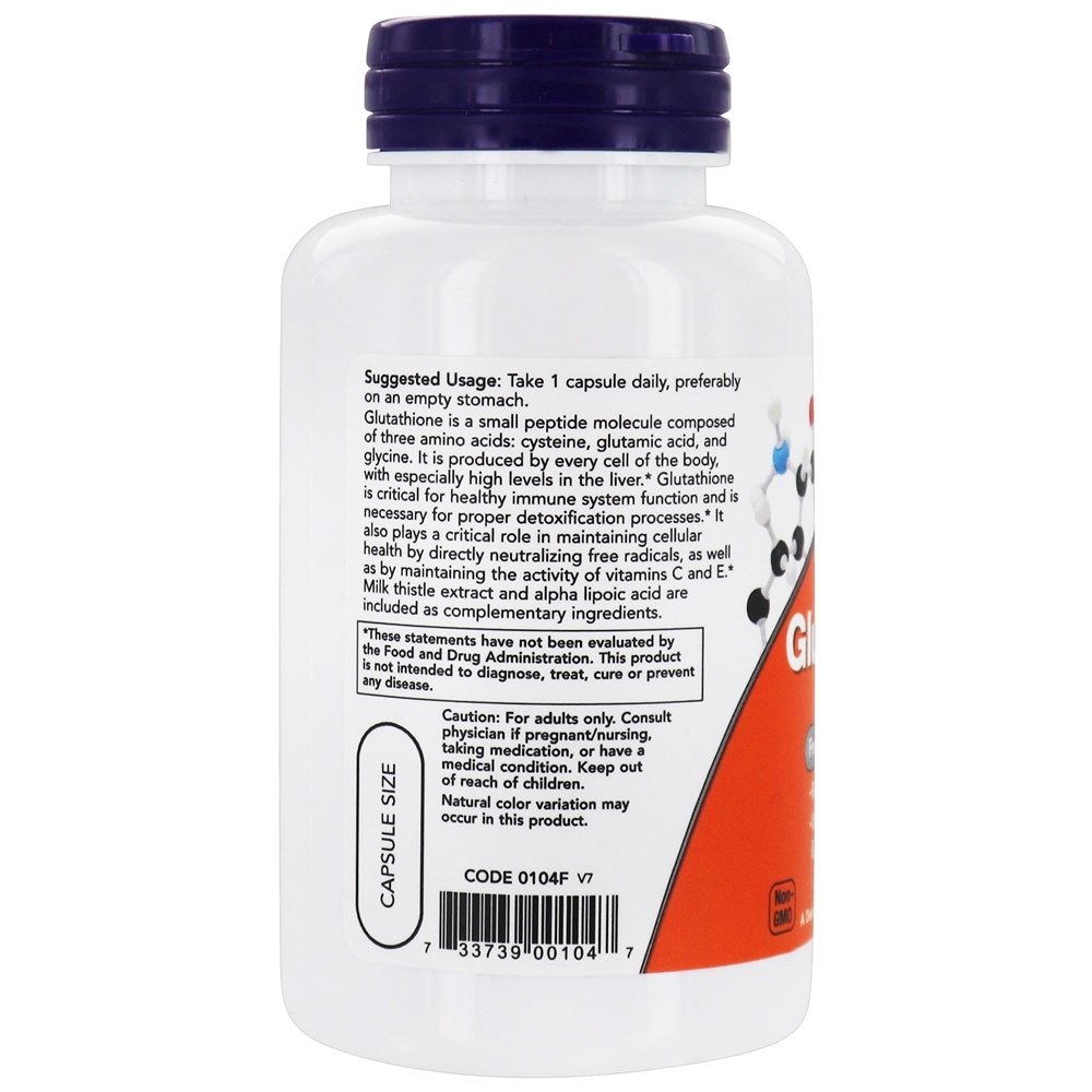 Neutralizador radical livre de glutationa 500 mg . - Cápsulas vegetarianas 60 NOW Foods - Imagem 3