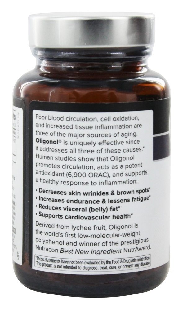 Oligonol Para Um Envelhecimento Saudável 100 mg. - Cápsulas vegetarianas 30 Quality Of Life Labs - Imagem 3