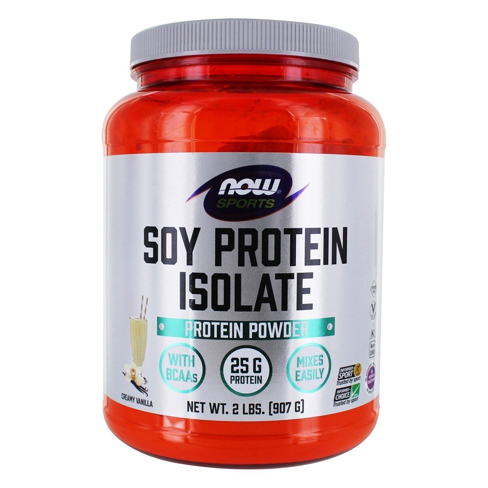 NOW Sports Soja Proteína Isolar Em Pó De Baunilha Cremosa - 2 lbs. NOW Foods