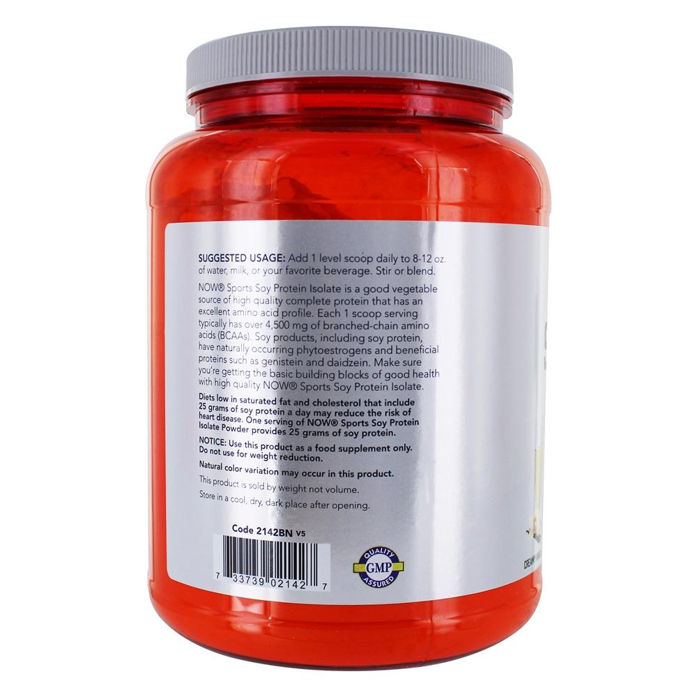 NOW Sports Soja Proteína Isolar Em Pó De Baunilha Cremosa - 2 lbs. NOW Foods - Imagem 3