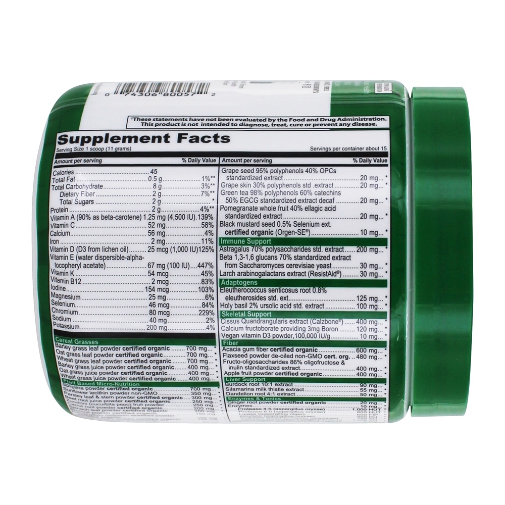 Green Vibrance Versão 18.0 Superalimento de Base Vegetal - 5.82 oz. Vibrant Health - Imagem 2