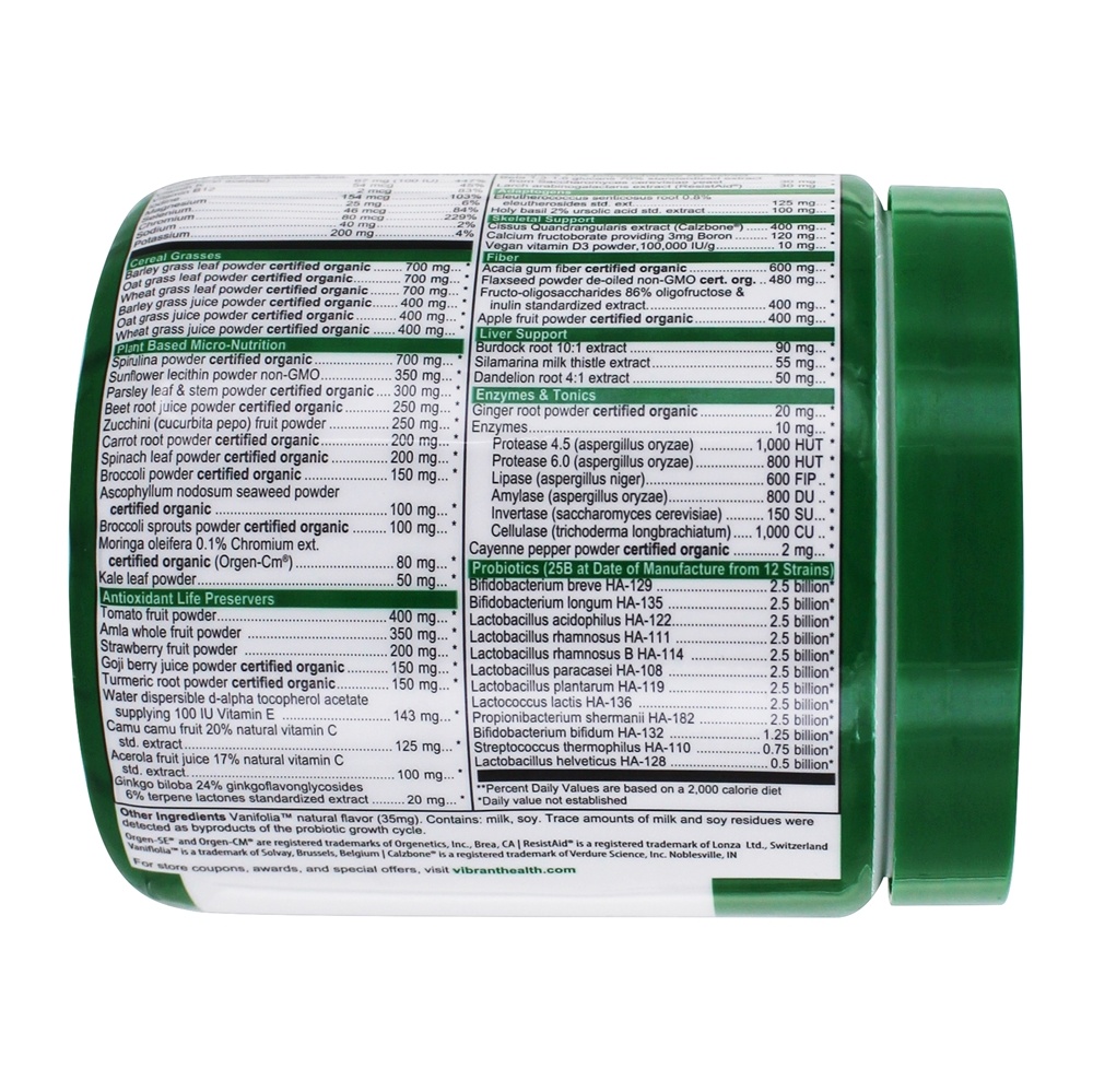 Green Vibrance Versão 18.0 Superalimento de Base Vegetal - 5.82 oz. Vibrant Health - Imagem 3