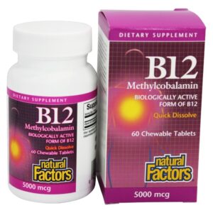 B12 Metilcobalamina Alta Potência 5000 mcg. - 60 Tablets Natural Factors
