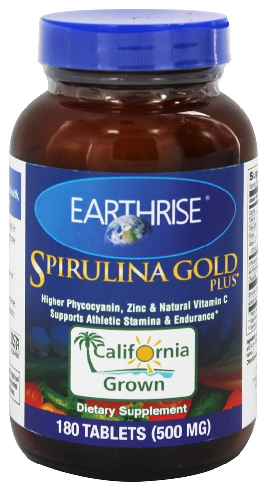 Spirulina Ouro Mais 500 mg. - 180 Tablets Earthrise