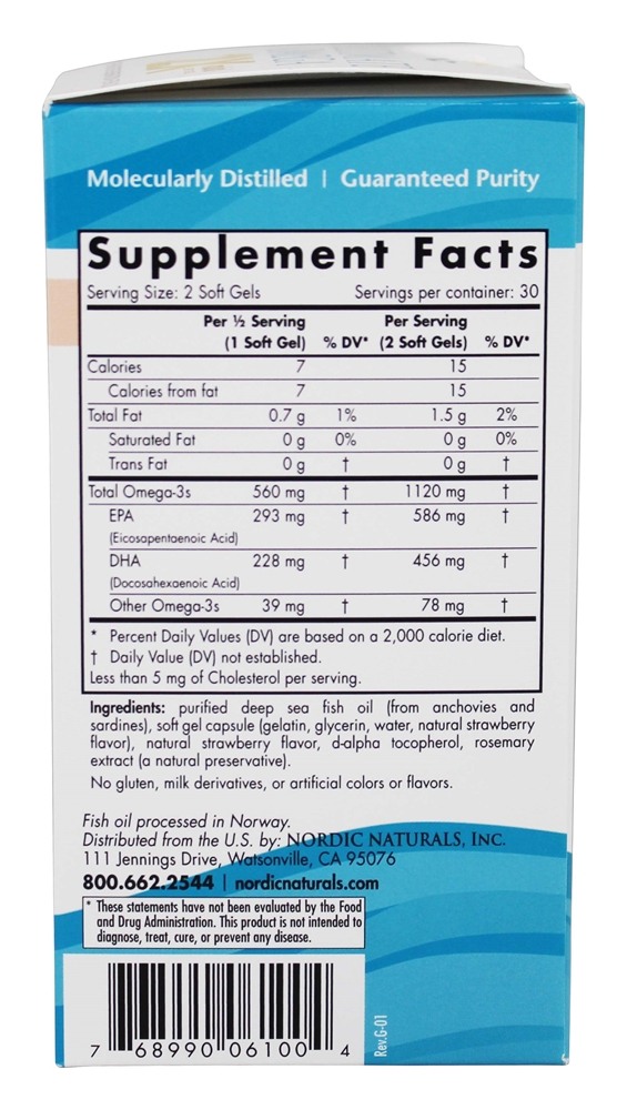 Ultimate Omega 2X Sabor Morango 1120 mg. - 60 Mini cápsulas gelatinosas Nordic Naturals - Imagem 2