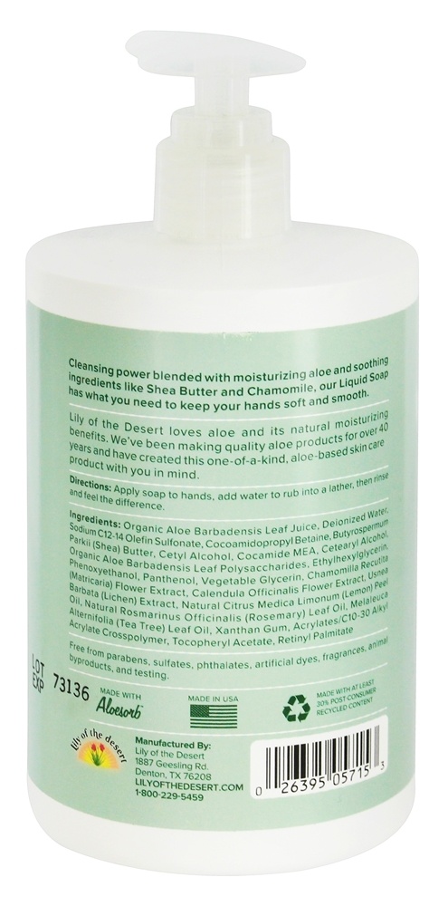 Sabonete Líquido Hidratante à Base de Aloés - 16 fl. oz. Lily Of The Desert - Imagem 2
