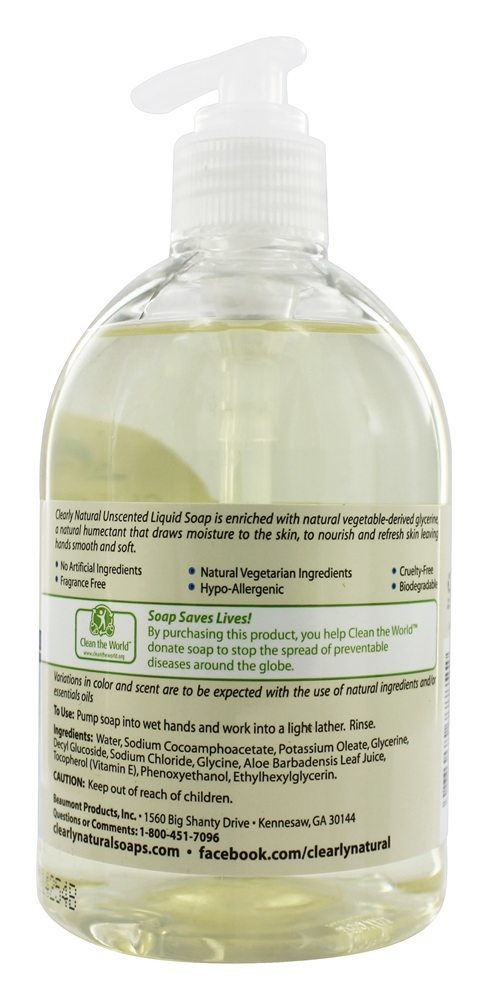Sabonete de glicerina líquida com bomba sem perfume - 12 fl. oz. Clearly Natural - Imagem 2