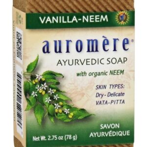 Sabonete de Bar Ayurvédico com Neem Orgânico Baunilha-Neem - 2.75 oz. Auromere