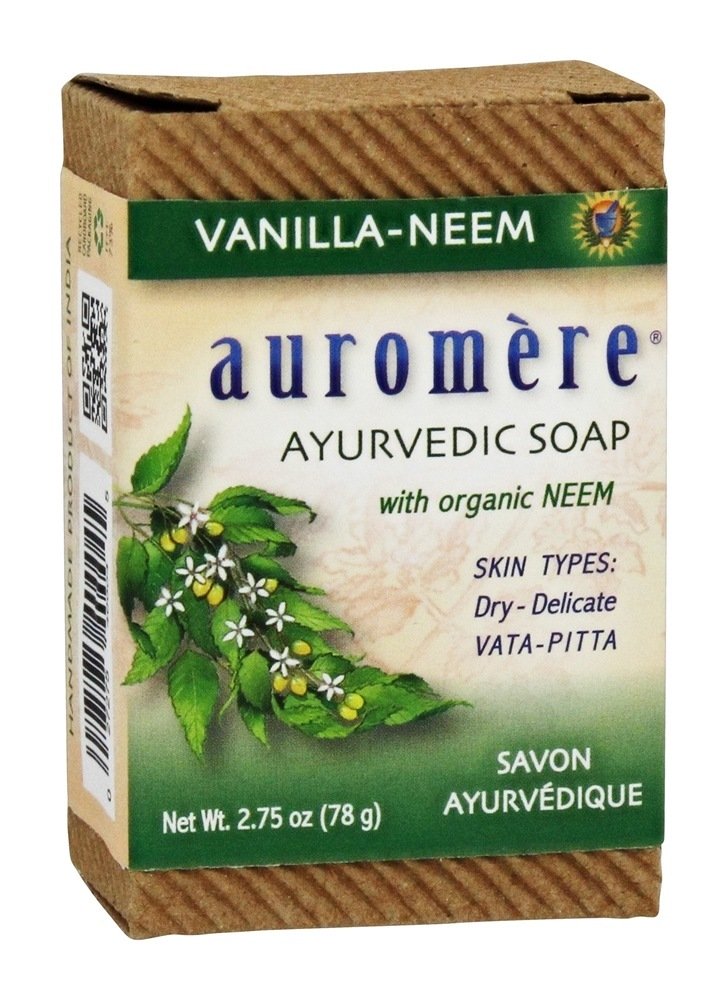 Sabonete de Bar Ayurvédico com Neem Orgânico Baunilha-Neem - 2.75 oz. Auromere