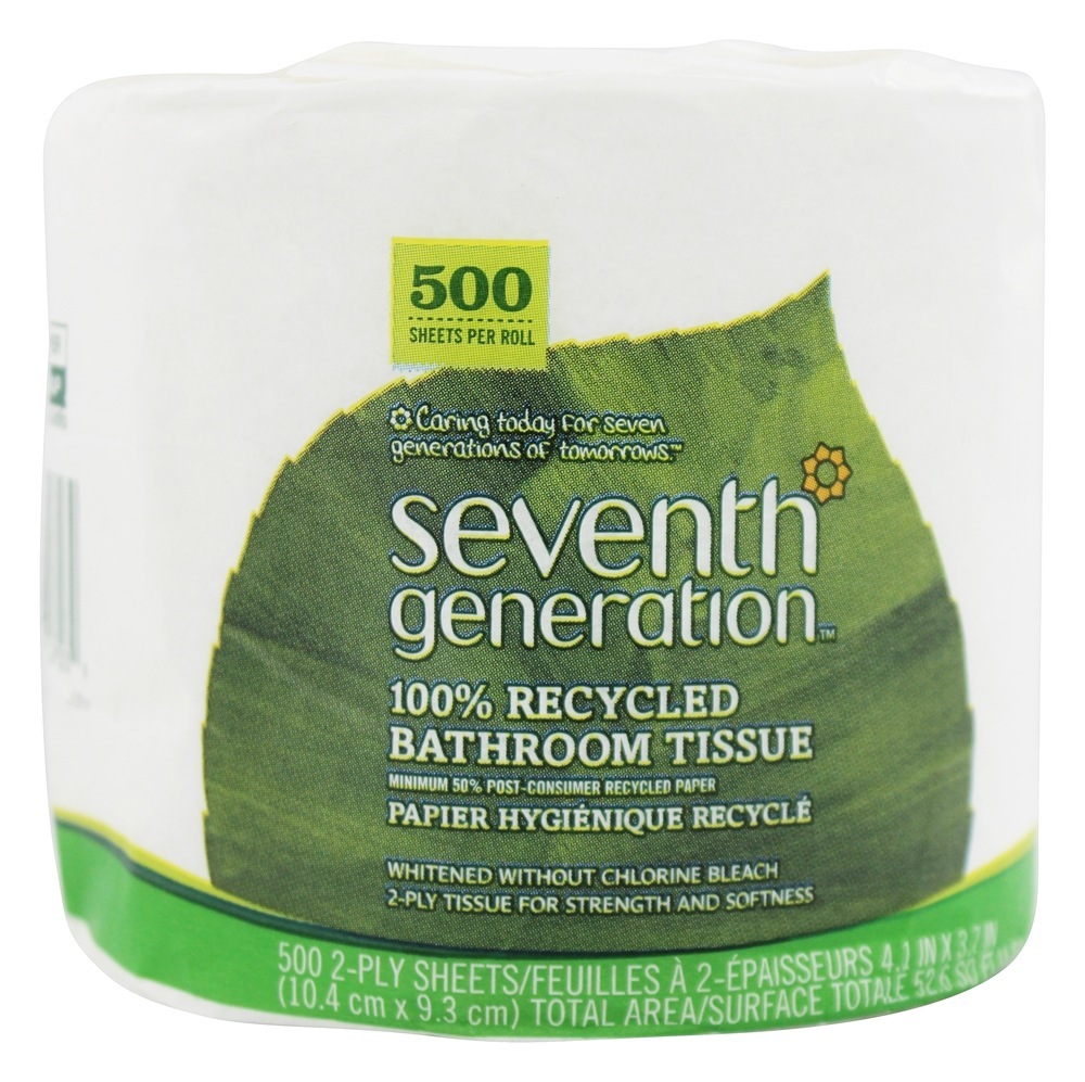 Tecido do banheiro 100 % Branco reciclado 2 Dobra 500 Sheets perfume - 1 rolo (s) Seventh Generation