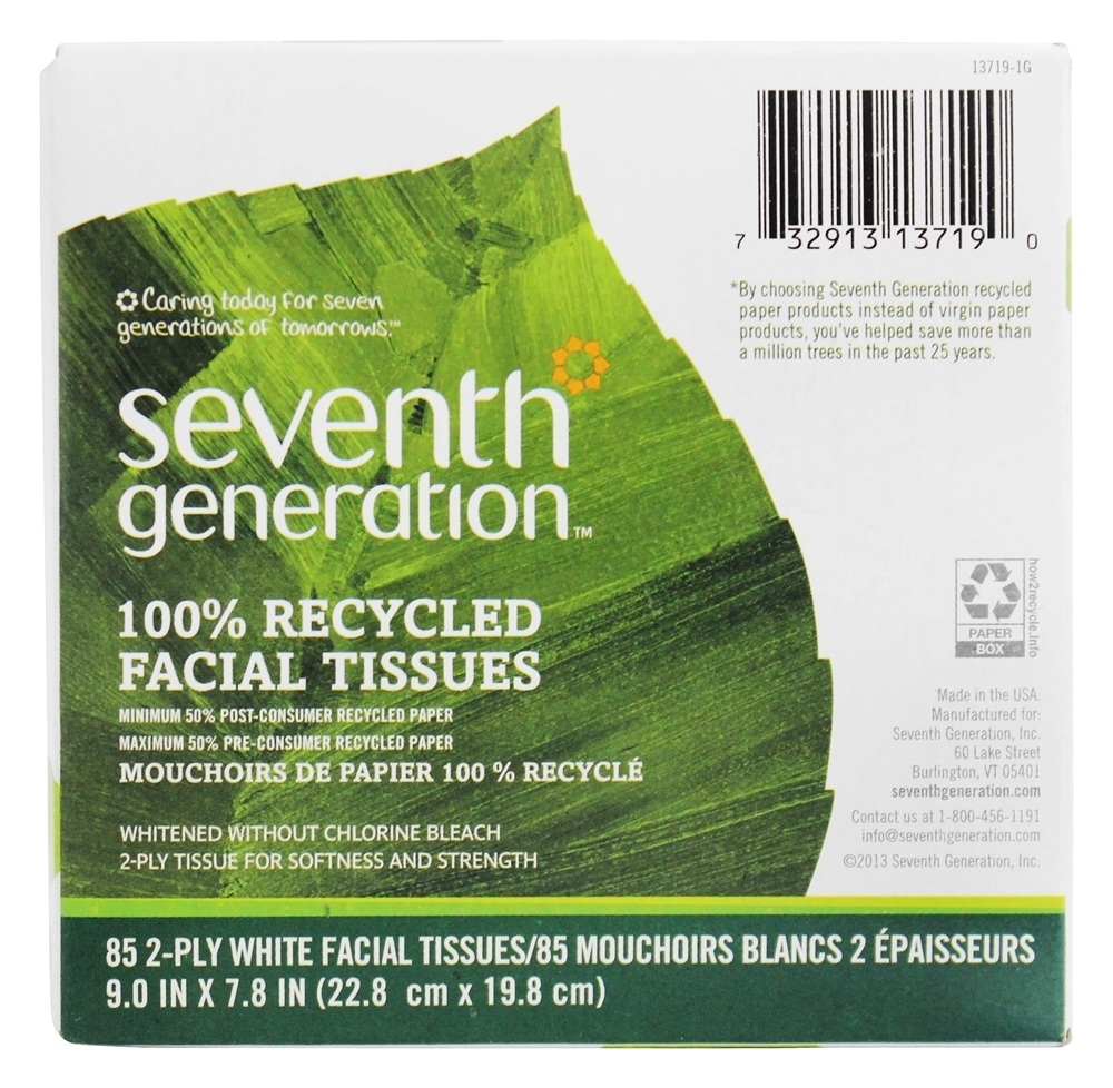 Caixa de 2 Faces para Tecidos Faciais - 85 Planilha (s) Seventh Generation - Imagem 2
