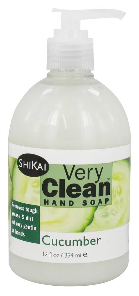 Pepino de sabão de mão líquido muito limpo - 12 fl. oz. Shikai