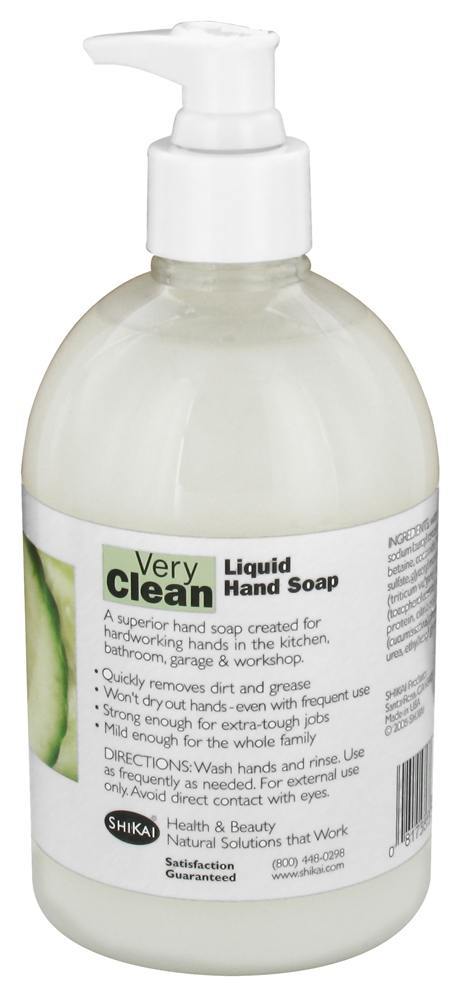 Pepino de sabão de mão líquido muito limpo - 12 fl. oz. Shikai - Imagem 3