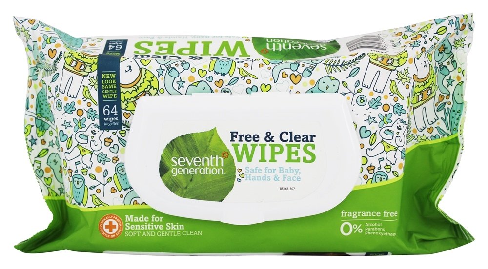 Removedor de lenços para bebês sem cloro Embalado sem perfume - 64 Limpe (s) Seventh Generation - Imagem 2