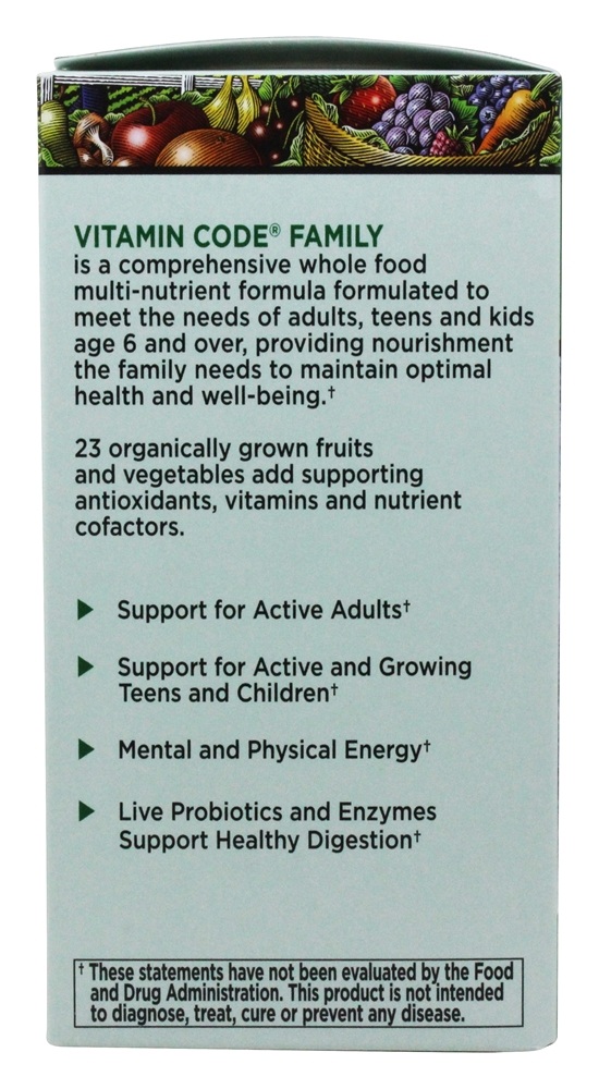 Família de Código de Vitamina Multi Fórmula - Cápsulas vegetarianas 120 Garden of Life - Imagem 4