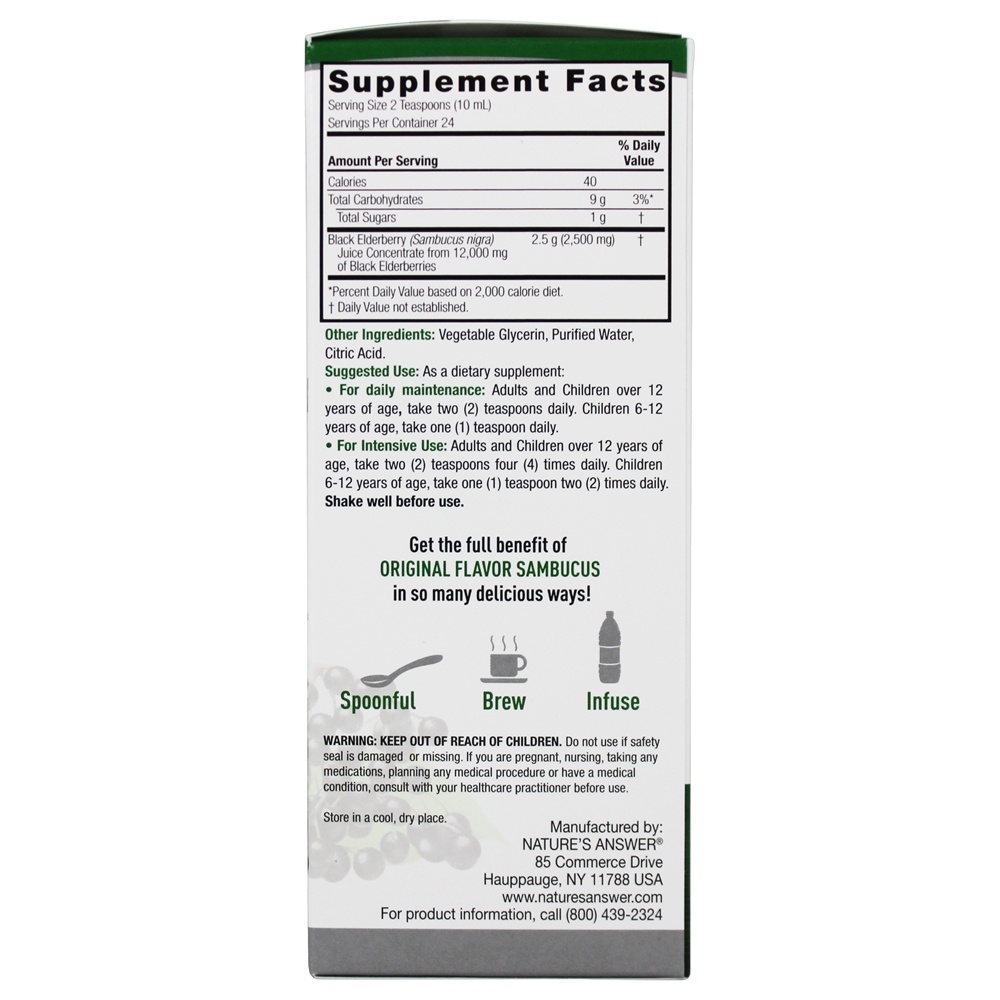 Original Sambucus - 8 fl. oz. Nature's Answer - Imagem 3
