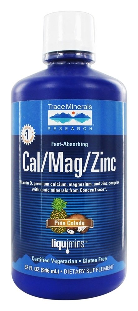 Líquido Cal / Mag / Zinco Pina Colada - 32 fl. oz. Trace Minerals Research
