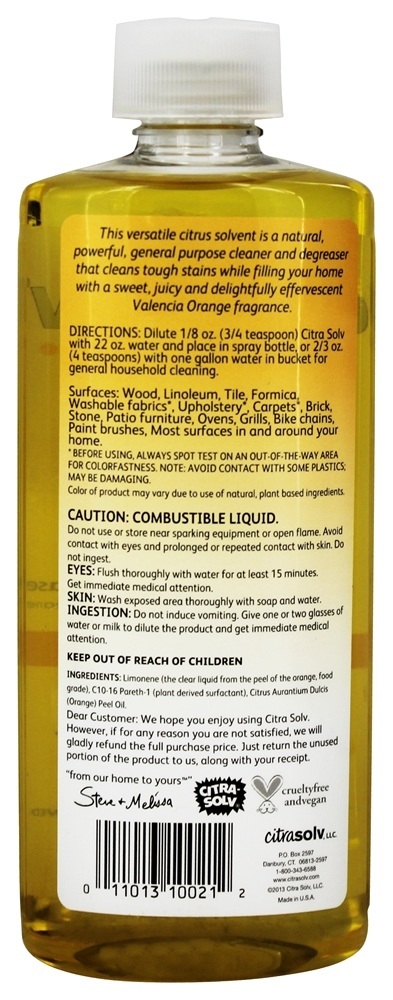 Líquido de limpeza e desengordurante líquido concentrado Valencia Orange - 8 fl. oz. Citra Solv - Imagem 2