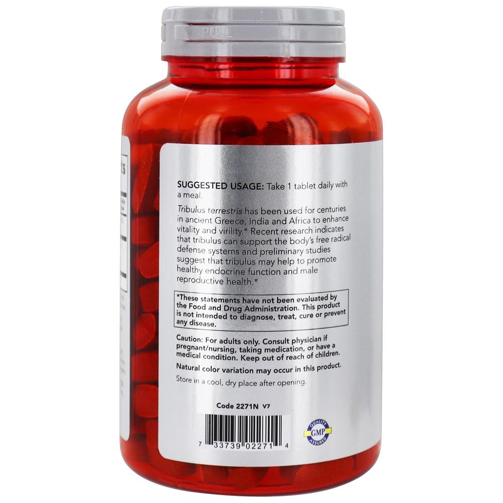 Agora Sports Tribulus 1000 mg . - 180 Tablets NOW Foods - Imagem 3