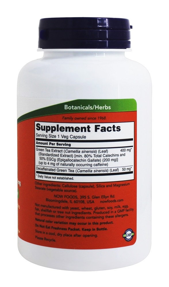 Egcg Verde Chá Extrair Antioxidante Apoiar - Cápsulas vegetarianas 180 NOW Foods - Imagem 2