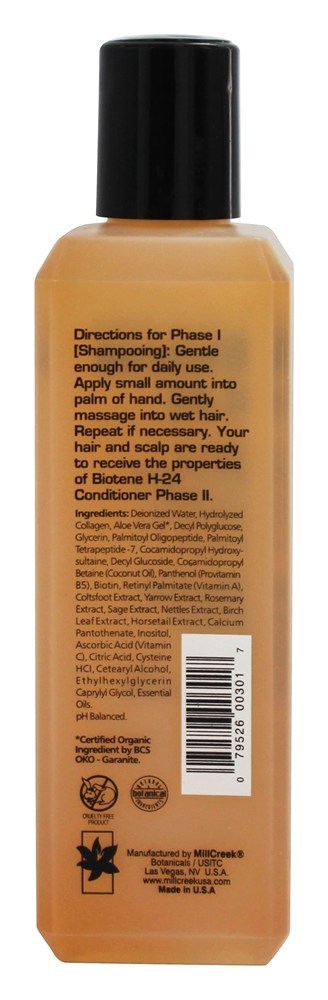 Biotene H-24 Natural Xampu Com Biotina Fase Eu - 8.5 fl. oz. Mill Creek Botanicals - Imagem 2