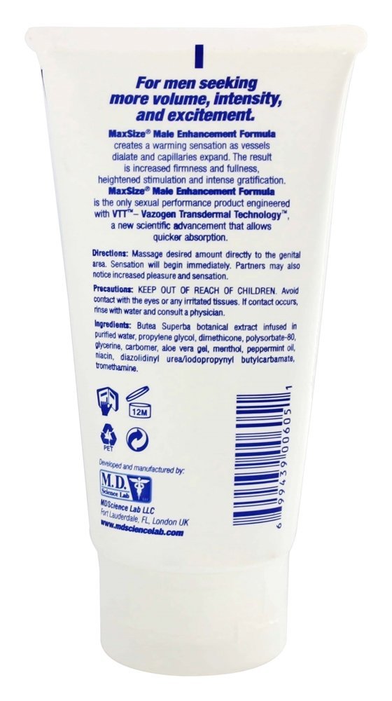 MaxSize Fórmula Potencializadora para Homens com VTT - 5 oz. MD Science Lab - Imagem 2