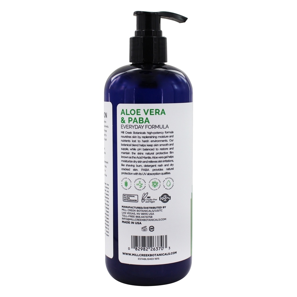 Loção Corporal de Fórmula Diária Aloe Vera & PABA - 14 fl. oz. Mill Creek Botanicals - Imagem 3