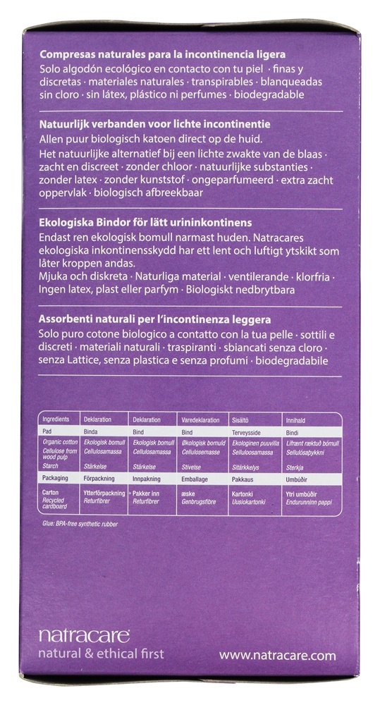 Almofadas naturais secas e leves para uma bexiga sensível - 20 Almofadas Natracare - Imagem 2