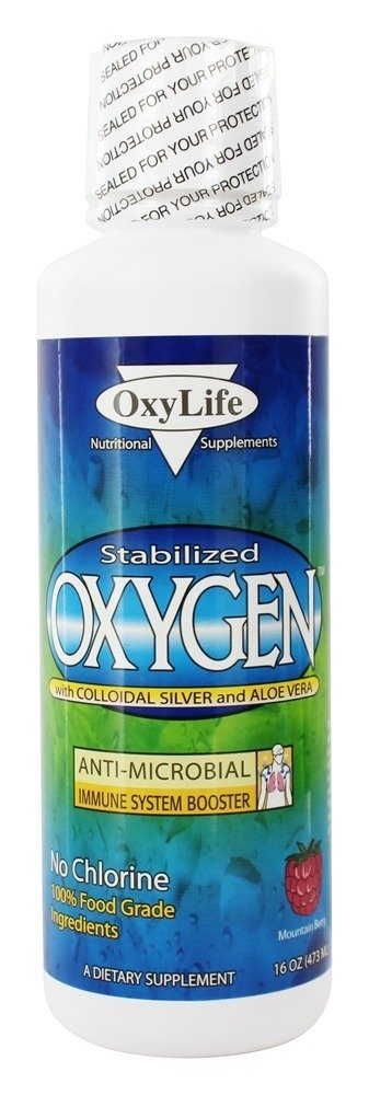 Oxigênio com Prata Coloidal e Aloe Vera Sabor Fruto da Montanha - 16 oz. OxyLife Products