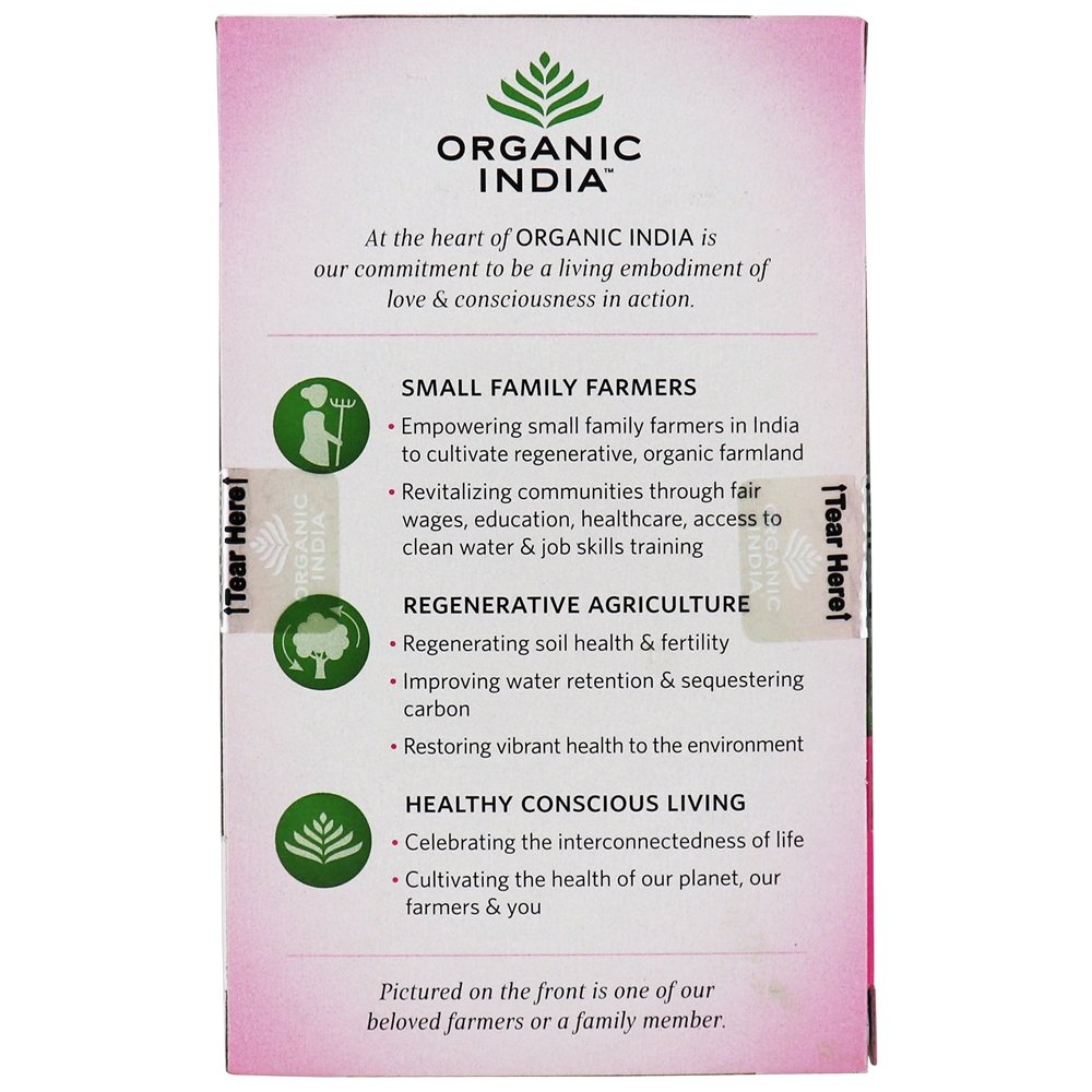Tulsi Chá Doce Rosa - 18 Saquinhos de Chá Organic India - Imagem 3