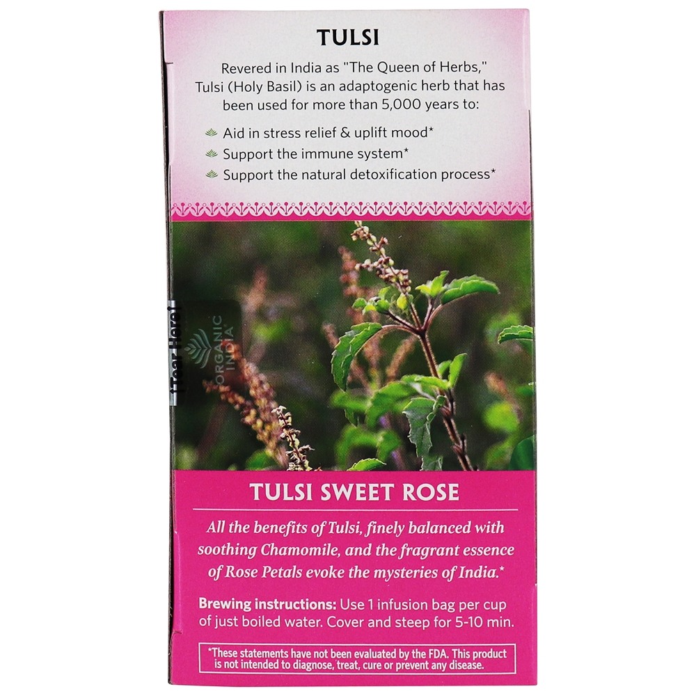 Tulsi Chá Doce Rosa - 18 Saquinhos de Chá Organic India - Imagem 4