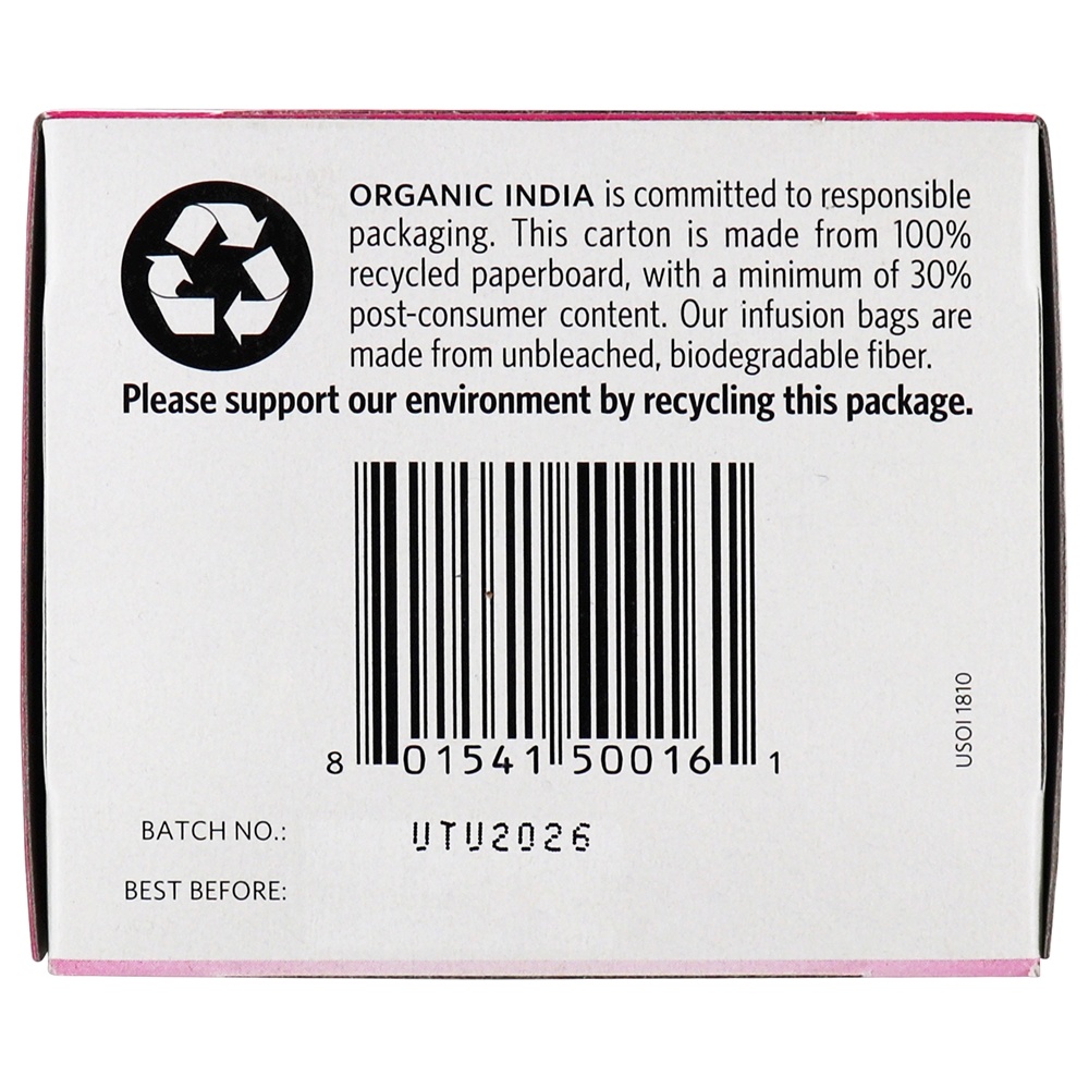 Tulsi Chá Doce Rosa - 18 Saquinhos de Chá Organic India - Imagem 5