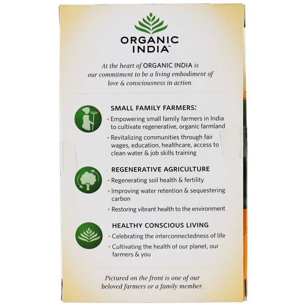 Tulsi Chá Sem cafeína Mel Camomila - 18 Saquinhos de Chá Organic India - Imagem 3