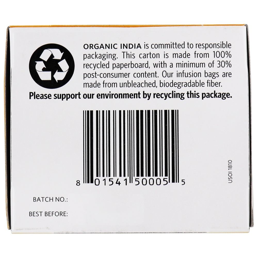 Tulsi Chá Sem cafeína Mel Camomila - 18 Saquinhos de Chá Organic India - Imagem 5